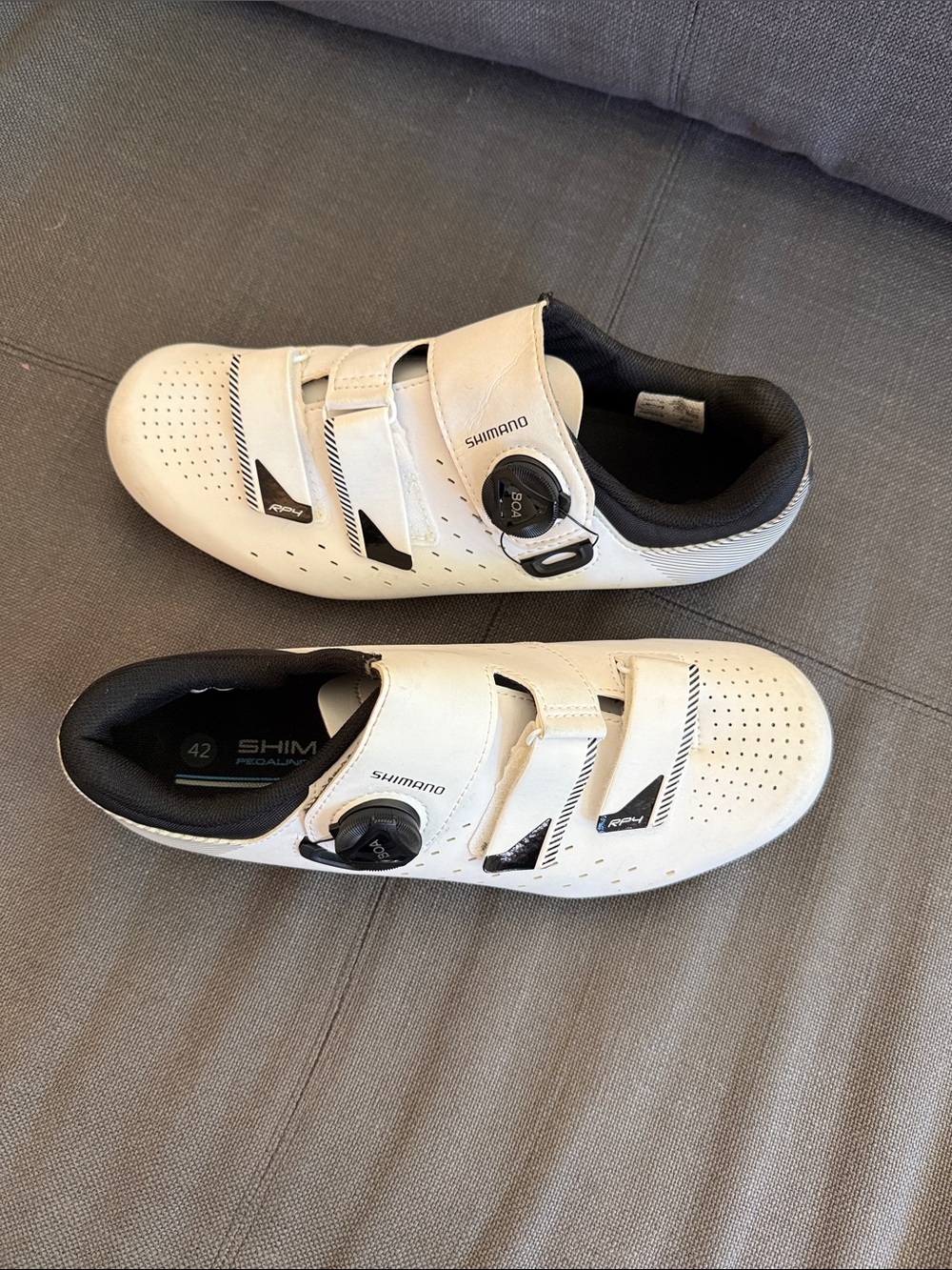 Shimano White and Black Road Cycling Shoes with BOA Closure